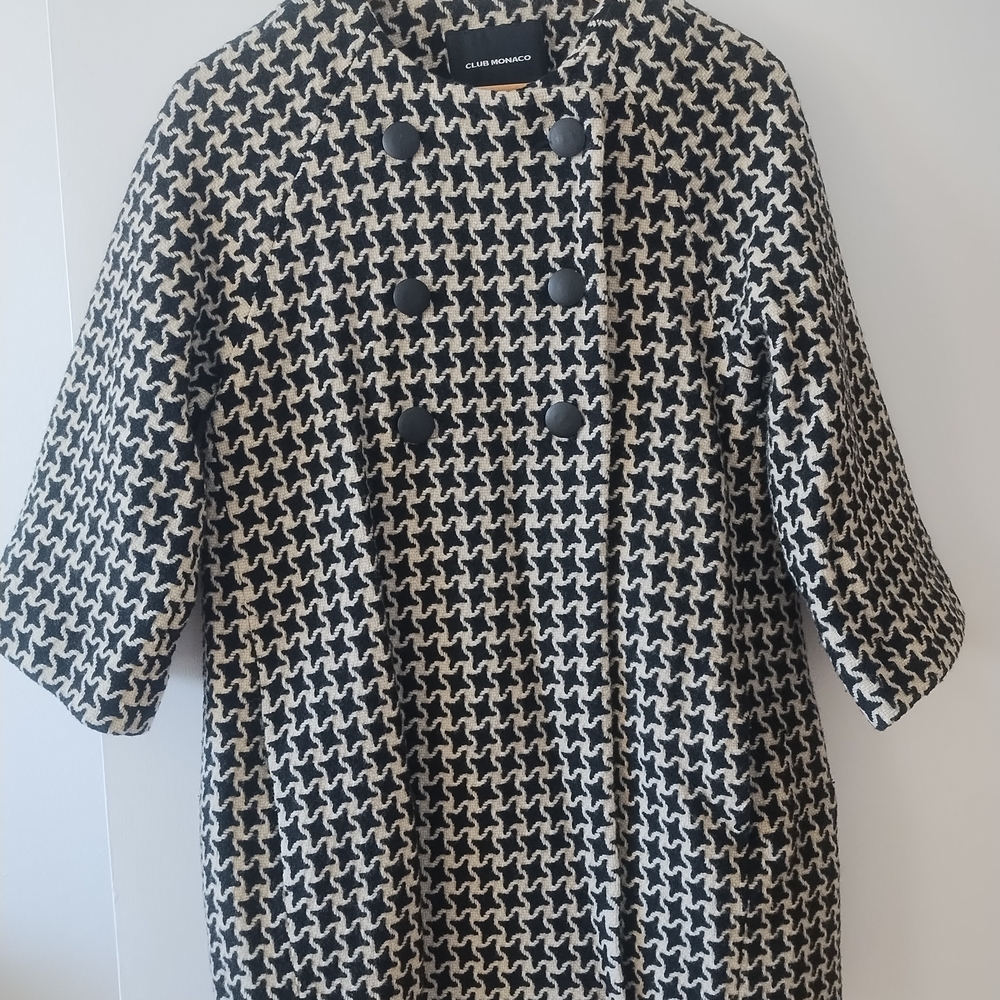 Club Monaco Black and White Women's Coat